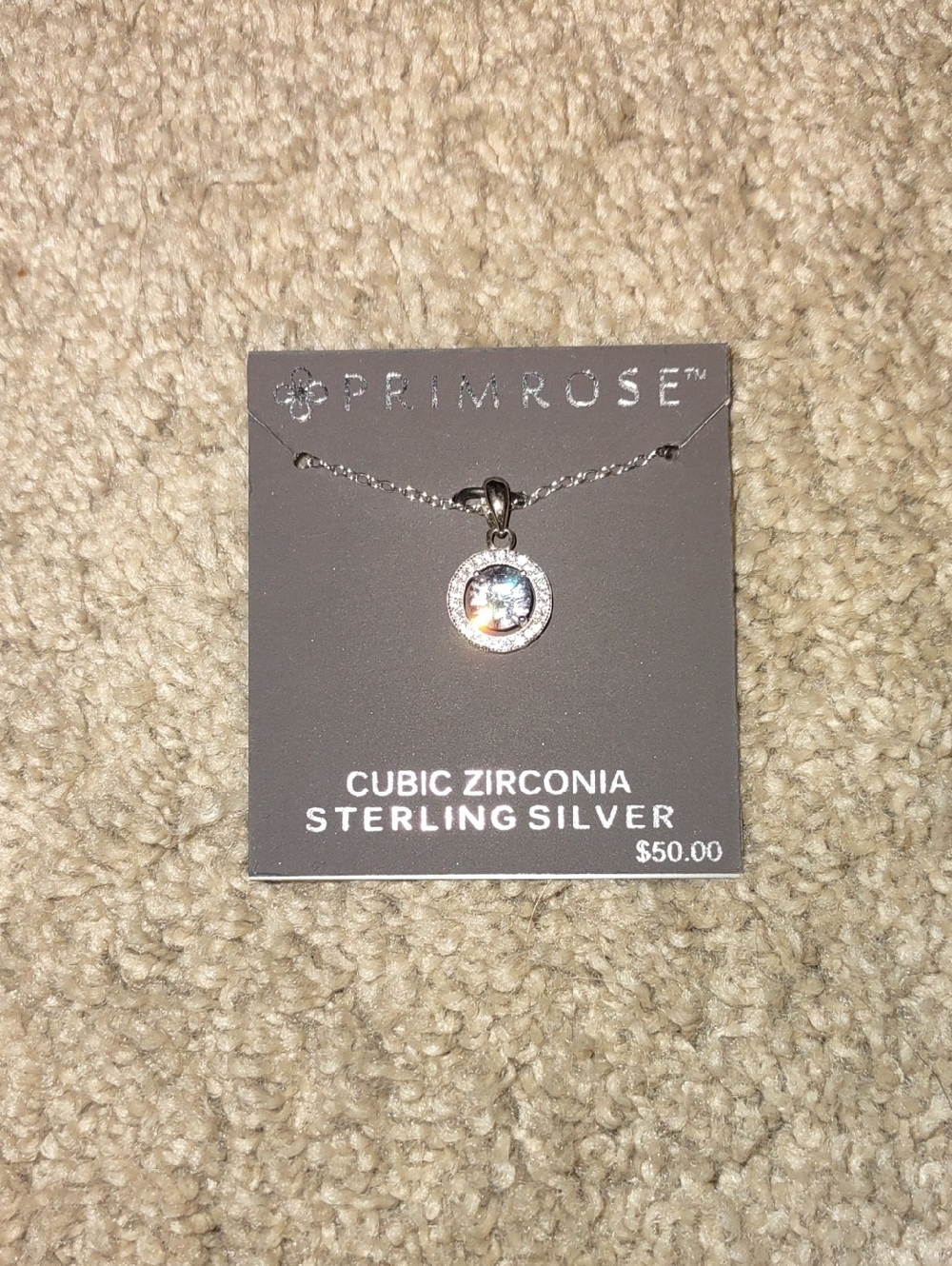 Primrose Necklace, Cubic Zirconia And Sterling Silver. New